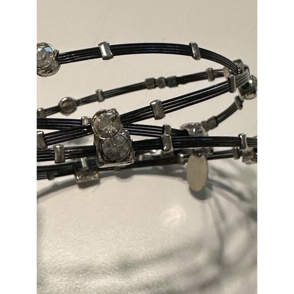 4 - Seasonal Whispers Bracelets Black W/ Rhinestones - Picture 4 of 4